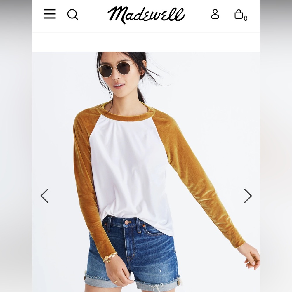 Madewell Velvet Baseball Tee